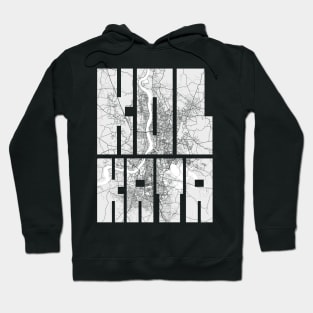 Kolkata, India City Map Typography - Light Hoodie